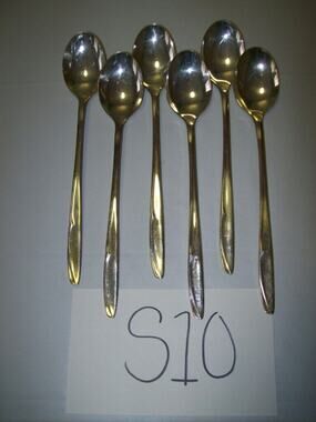 6 Supreme Silver Plate Iced Tea Spoons Estate -1211S10